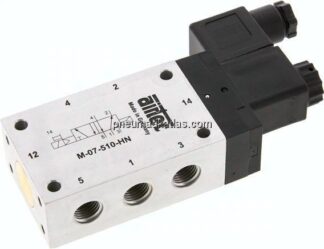 5/2-Wege Magnetventil, G 1/4", Luftfeder, 24 V DC, Standard