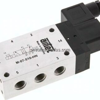 5/2-Wege Magnetventil, G 1/4", Luftfeder, 24 V DC, Standard