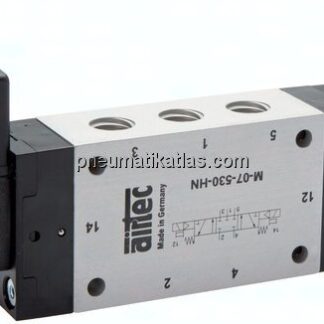 5/3-Wege Magnetventil, M 5, Mittelstellung geschlossen, 12 V DC