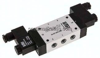 5/3-Wege Magnetventil, G 1/4", Mittelstellung geschlossen, 230 V AC
