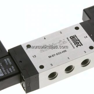 5/3-Wege Magnetventil, G 1/4", Mittelstellung entlüftet, 12 V DC