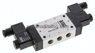 5/3-Wege Magnetventil, G 1/4", Mittelstellung belüftet, 115 V AC