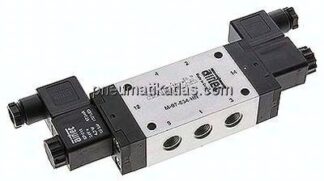 5/3-Wege Magnetventil, G 1/4", Mittelstellung belüftet, 12 V DC