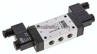 5/3-Wege Magnetventil, G 1/4", Mittelstellung belüftet, 12 V DC