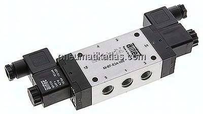 5/3-Wege Magnetventil, G 1/4", Mittelstellung belüftet, 24 V DC