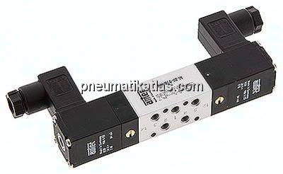 5/3-Wege Magnetventil, M 5, Mittelstellung geschlossen, 24 V DC