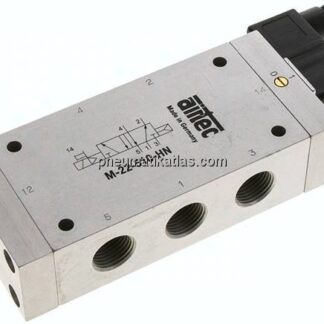 5/2-Wege Magnetventil, G 1/2", Luftfeder, 115 V AC, Standard