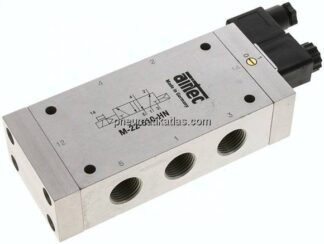 5/2-Wege Magnetventil, G 1/2", Luftfeder, 12 V DC, Standard