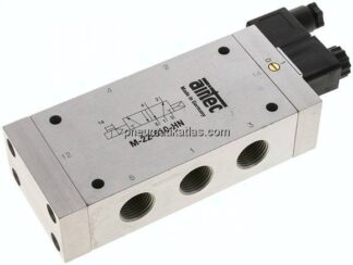 5/2-Wege Magnetventil, G 1/2", Luftfeder, 230 V AC, Standard