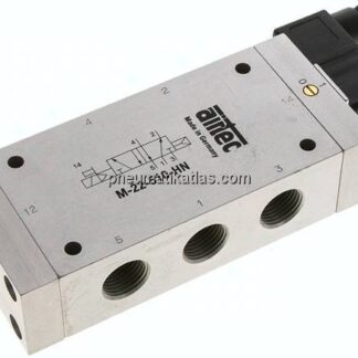 5/2-Wege Magnetventil, G 1/2", Luftfeder, 230 V AC, Standard