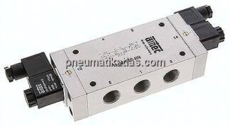 5/3-Wege Magnetventil, G 1/2", Mittelstellung geschlossen, 24 V DC