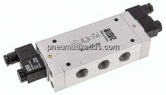 5/3-Wege Magnetventil, G 1/2", Mittelstellung entlüftet, 230 V AC