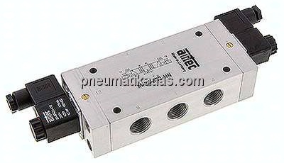 5/3-Wege Magnetventil, G 1/2", Mittelstellung entlüftet, 24 V DC