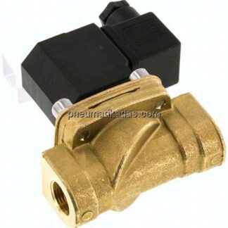 2/2-Wege Messing-Magnetventil G 3/8", -0,95 bis 16 bar, stromlos geschlossen (NC)