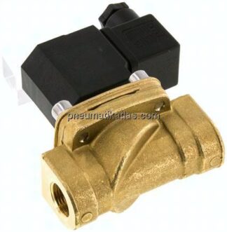 2/2-Wege Messing-Magnetventil G 3/8", -0,95 bis 12 bar, stromlos geschlossen (NC)