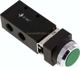 3/2-Wege (NC/NO) Drucktaster-Ventil, grün, G 1/4"