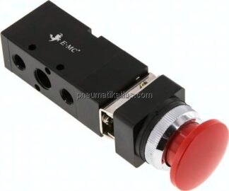 5/2-Wege Pilztaster-Ventil, rot, G 1/4"
