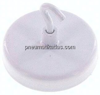 Powermagnet mit Haken, 47mm, weiß, 5er Pack