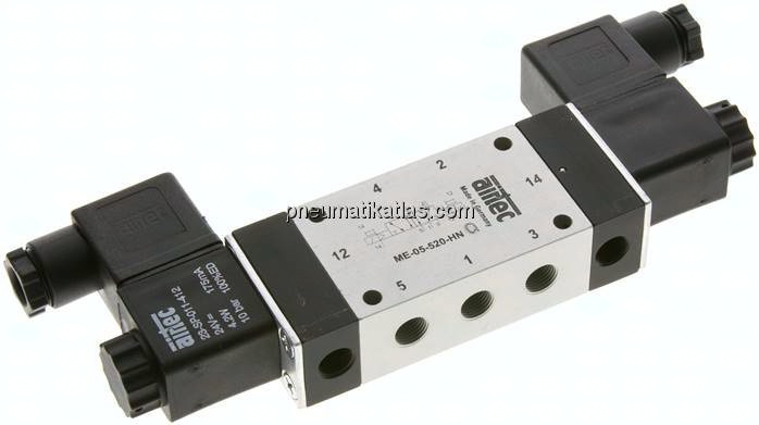 5/2-Wege Magnetimpulsventil mit Fremdluftanschluss, G 1/8"