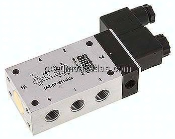 5/2-Wege Magnetventil mit Fremdluftanschluss, G 1/4"