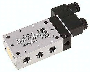 5/2-Wege Magnetventil mit Fremdluftanschluss, G 1/4"