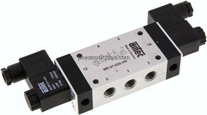 5/2-Wege Magnetimpulsventil mit Fremdluftanschluss, G 1/4"