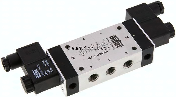 5/2-Wege Magnetimpulsventil mit Fremdluftanschluss, G 1/4"