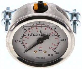Glycerin-Einbaumanometer, 3kt-Frontring, 63mm, 0 - 0,6 bar
