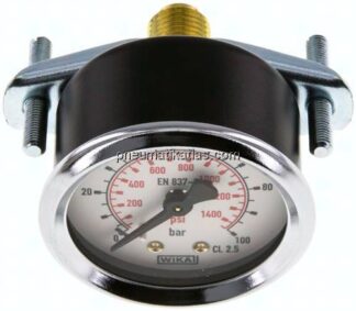 Einbaumanometer, 3-kant-Frontring, 50mm, 0 - 100 bar