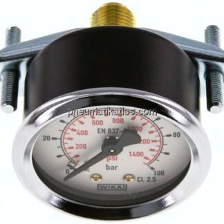 Einbaumanometer, 3-kant-Frontring, 50mm, 0 - 100 bar