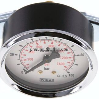 Einbaumanometer, 3-kant-Frontring, 63mm, 0 - 100 bar