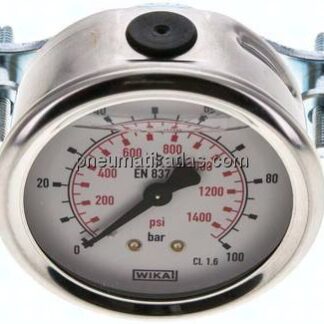 Glycerin-Einbaumanometer, 3kt-Frontring, 63mm, 0 - 100 bar