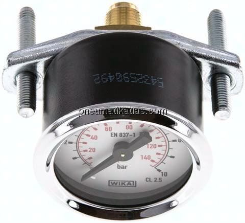 Einbaumanometer, 3-kant-Frontring, 40mm, 0 - 10 bar