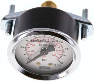 Einbaumanometer, 3-kant-Frontring, 50mm, 0 - 10 bar