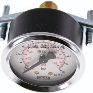 Einbaumanometer, 3-kant-Frontring, 50mm, 0 - 10 bar