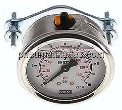 Glycerin-Einbaumanometer, 3kt-Frontring, 63mm, 0 - 10 bar