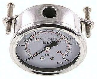 Glycerin-Einbaumanometer, 3kt-Frontring, 63mm, 0 - 10 bar