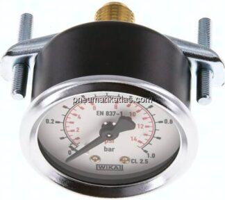 Einbaumanometer, 3-kant-Frontring, 50mm, 0 - 1 bar