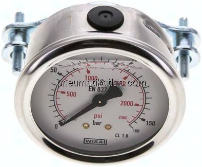 Glycerin-Einbaumanometer, 3kt-Frontring, 63mm, 0 - 160 bar