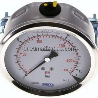 Glycerin-Einbaumanometer, 3kt-Frontring, 100mm, 0 - 16 bar