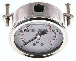 Glycerin-Einbaumanometer, 3kt-Frontring, 63mm, 0 - 1 bar