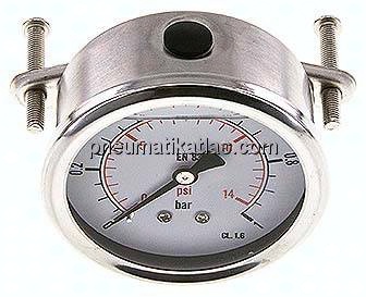 Glycerin-Einbaumanometer, 3kt-Frontring, 63mm, 0 - 1 bar