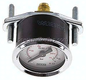 Einbaumanometer, 3-kant-Frontring, 40mm, 0 - 16 bar
