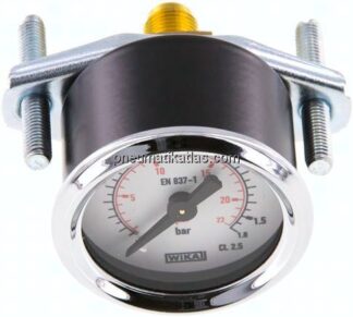 Einbaumanometer, 3-kant-Frontring, 40mm, 0 - 1,6 bar