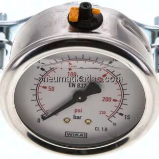 Glycerin-Einbaumanometer, 3kt-Frontring, 63mm, 0 - 16 bar