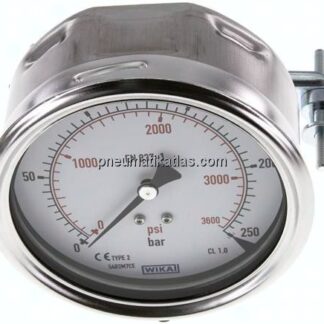 Einbaumanometer, 3-kant-Frontring, 100mm, 0 - 250 bar