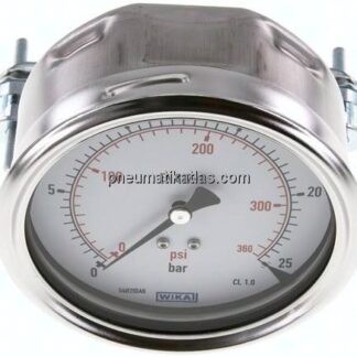 Einbaumanometer, 3-kant-Frontring, 100mm, 0 - 25 bar