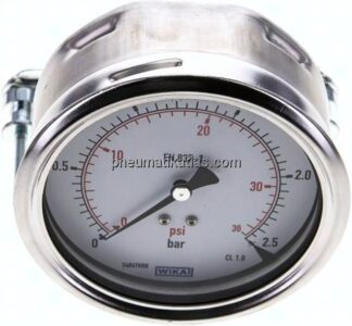Einbaumanometer, 3-kant-Frontring, 100mm, 0 - 2,5 bar