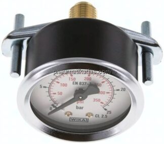 Einbaumanometer, 3-kant-Frontring, 50mm, 0 - 25 bar