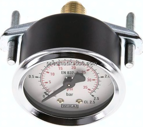Einbaumanometer, 3-kant-Frontring, 50mm, 0 - 2,5 bar